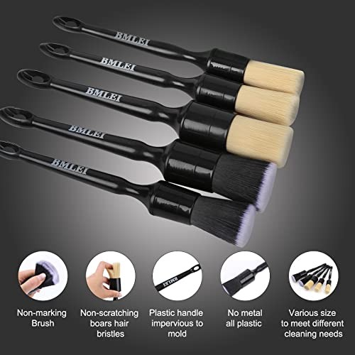 5pcs Car Detailing Brushes Set, Boars Hair Auto Car Detail Brush Kit No 1 gallery