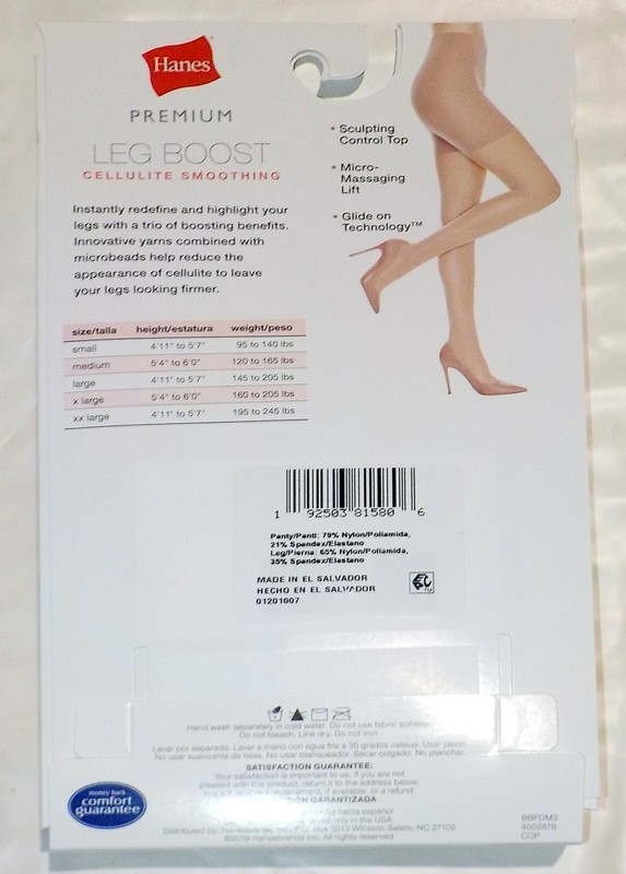 3-Pair New Shapr Hose Pantyhose Hanes Leg Boost Cellulite Smooth BBFDM3 Trnsp XL gallery