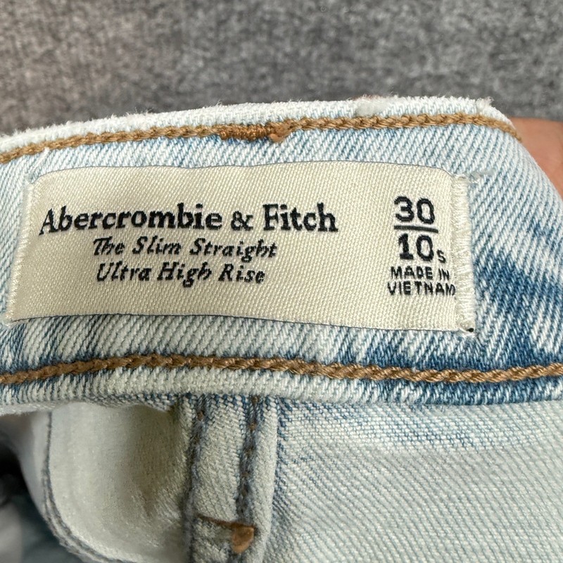 Abercrombie & Fitch Jeans Womens 10 Slim Straight Light Ultra Hi Rise Split Hem gallery