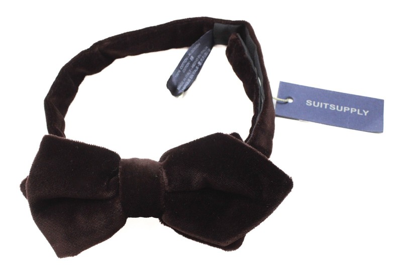 SUITSUPPLY Bow Tie Mens One Size Velvet Adjustable Tied Classic Brown