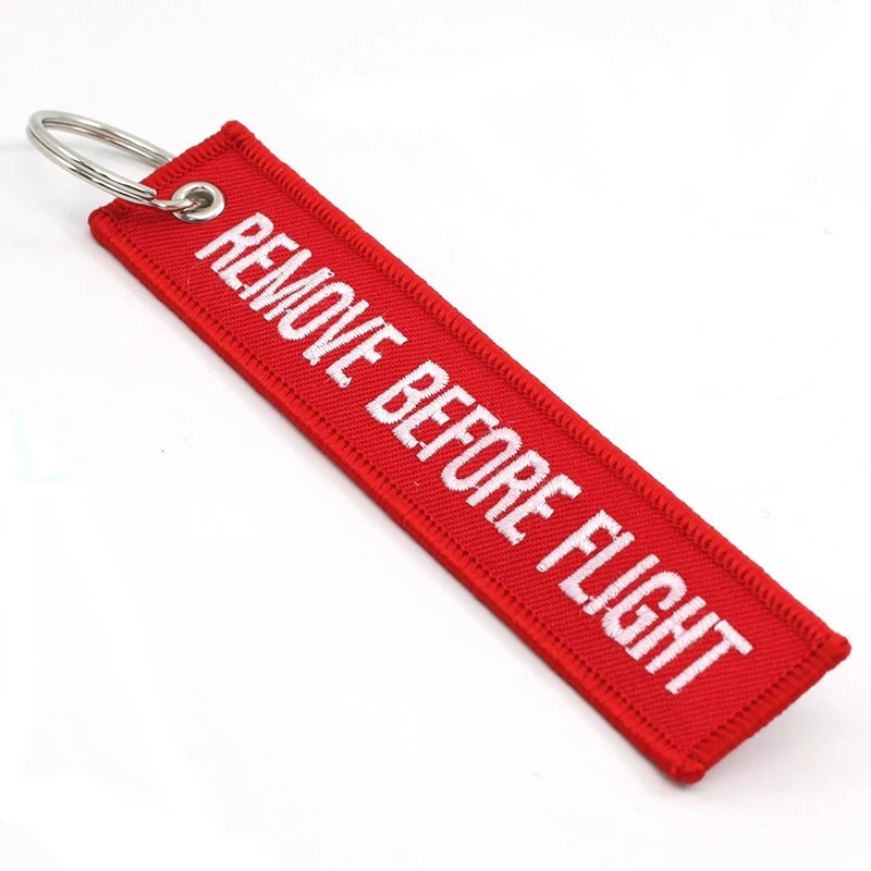 5pcs Remove Before Flight Keychain Embroidered Jet Tag gallery