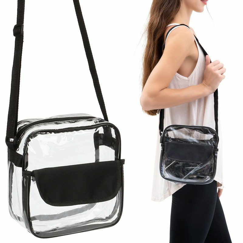 Clear Zip Sling Bag Transparent Stadium Shoulder Crossbody Adjustable Backpack gallery