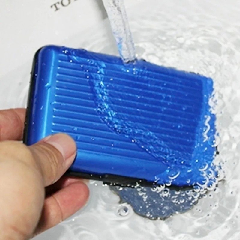 Aluminum Metal Wallet Business ID Credit Card Case Holder Anti RFID Scanning USA gallery