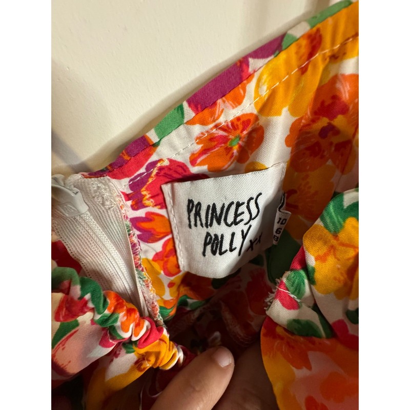 Princess Polly Floral Romper Orange Pink Yellow Summer Mini Sun Dress Style 6 gallery