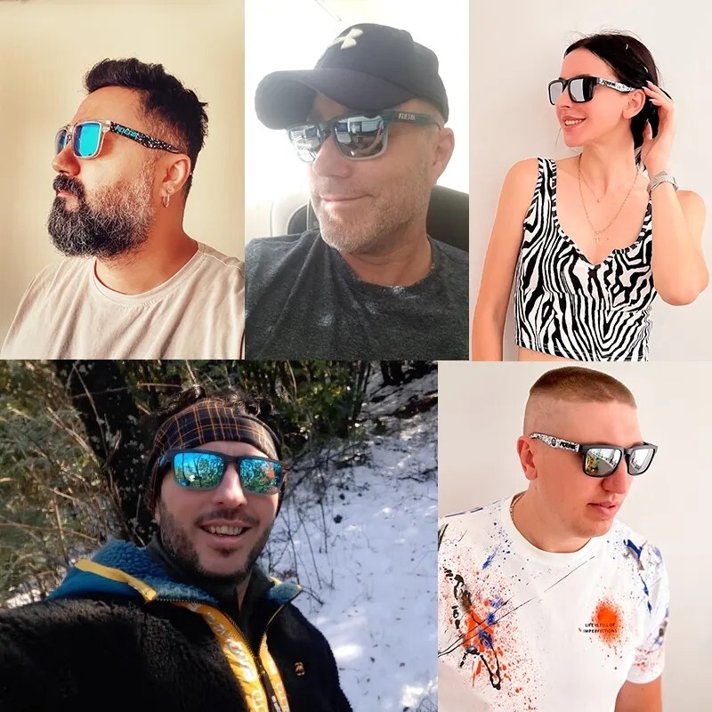KDEAM Square Polarized Sunglasses Men Sports Outdoor Travel Glasses Women UV400 gallery