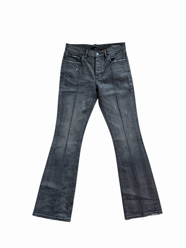 Purple Brand Jeans Men Slim Straight Flare Black P004 $330 Size 30x32 (30/32) gallery
