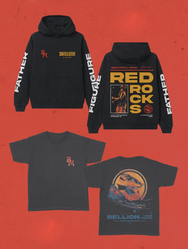 Jon Bellion Live at Red Rocks 2026 Merch Tee, Hoodie , Reprinted T-shirts