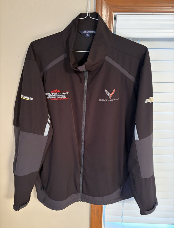Men’s Full Zip Jacket Black/Gray 2XL Corvette Ron Fellows Performance Driving