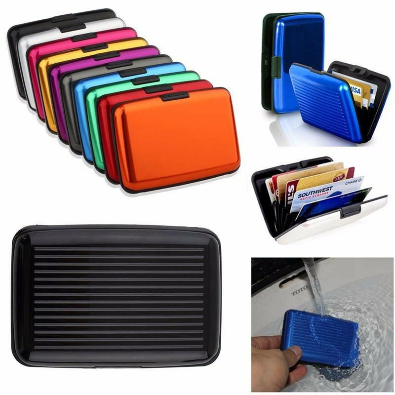 Mini RFID Aluminum Wallet Credit Card Holder Business Card Case Metal ID Case US gallery