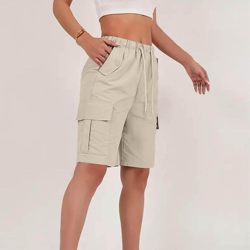 Women's Knee Length Bermuda Shorts Wide Leg Cargo Hiking Work Summer Pockets gallery