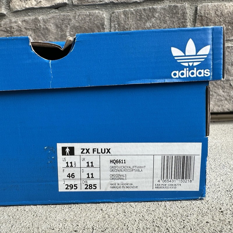 Mens 11.5 - Adidas ZX Flux HQ6611 Sneakers Gray Low Top Lace-Up Lifestyle Shoes gallery