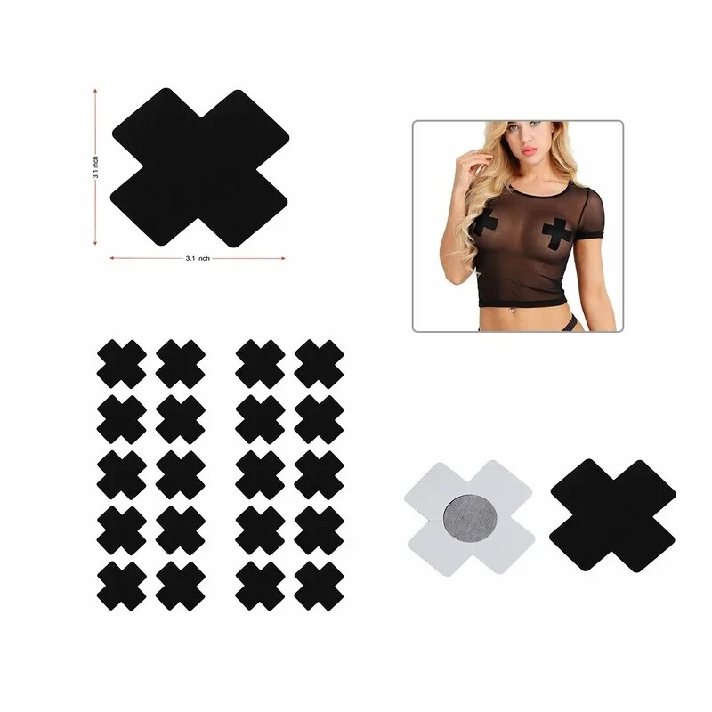 20 Pcs Cross Shaped "X" Pasties Disposable Adhesive Nipple Cover Stickers Tape gallery