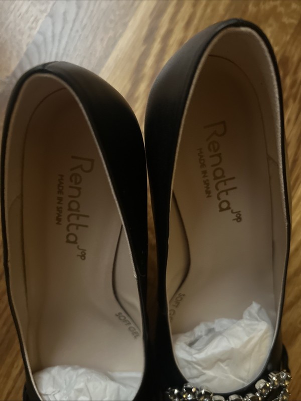 RENATTA JOP Women's Leather Dress Pumps Bling Hardware Size 8 NIB Made In Spain gallery