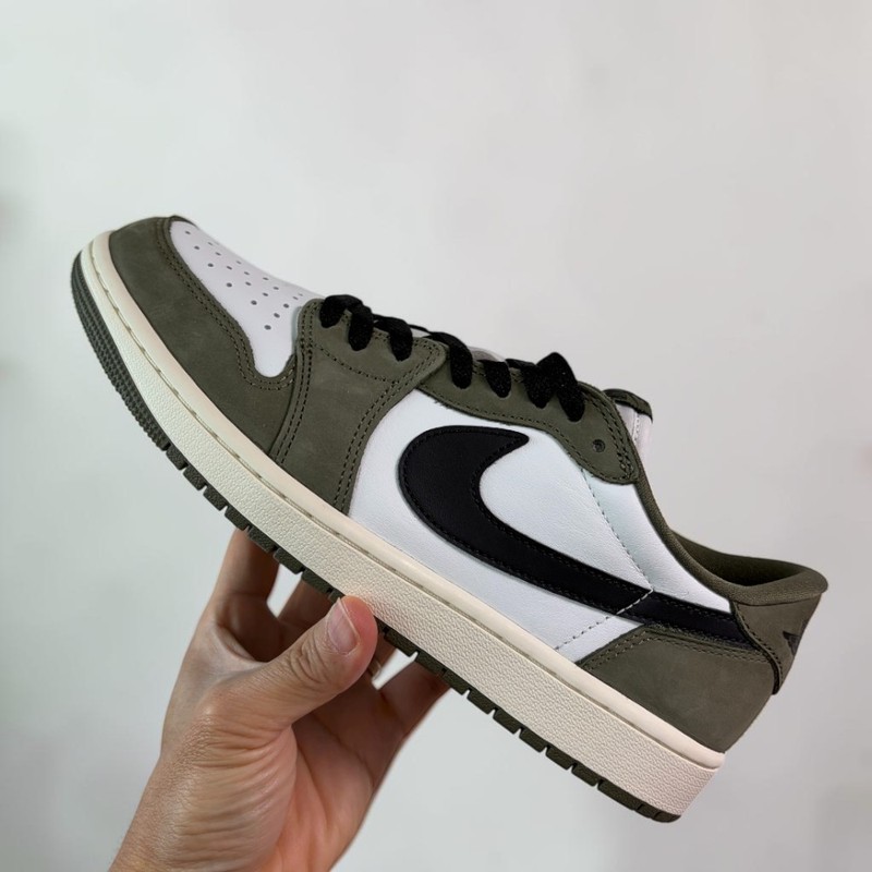 Nike air jordan 1 retro low og medium olive black white HQ6998-200