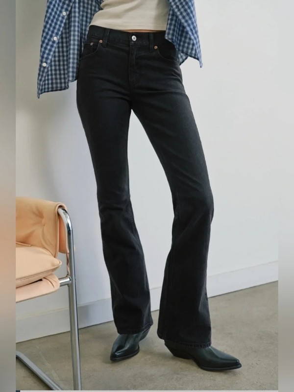 Abercrombie & Fitch The Bootcut Mid Rise Black Jeans Size 27 Long
