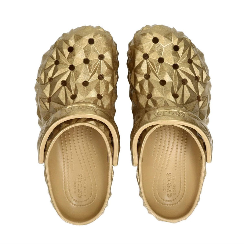 NEW CROC CLASSIC METALLIC GEOMETRIC CLOG 210002-710 GOLD UNISEX SIZE gallery