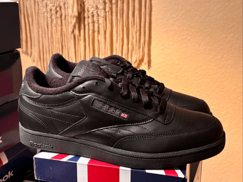 Reebok Black Sneakers Club C Classic Men Size 71/2