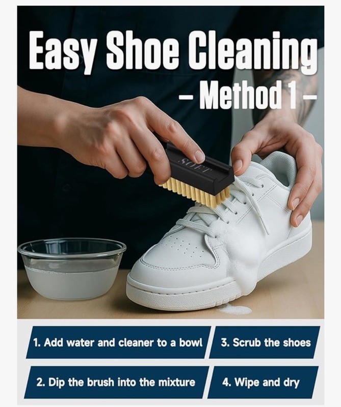 Shoe Cleaner Kit 10oz Jevvu Sneaker Cleaning Set Brushes Towel Foam gallery