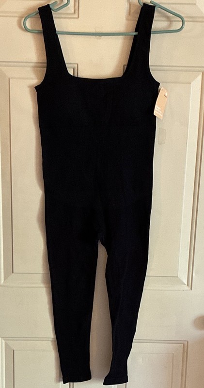 Popilush Black Full Body Ribbed Shape-wear Large 94% Nylon 6% Elastane