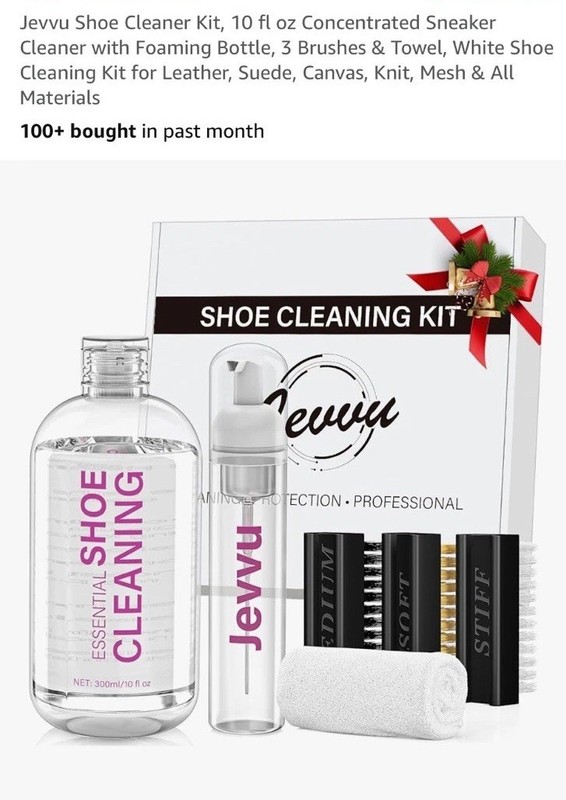 Jevvu Shoe Cleaner Kit, 10 fl oz Concentrated Sneaker Cleaner with Foaming
