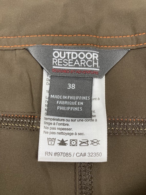 OUTDOOR RESEARCH BACKCOUNTRY BOARD SHORTS DARK BROWN 50+ UPF MENS SIZE 38 NEW! gallery