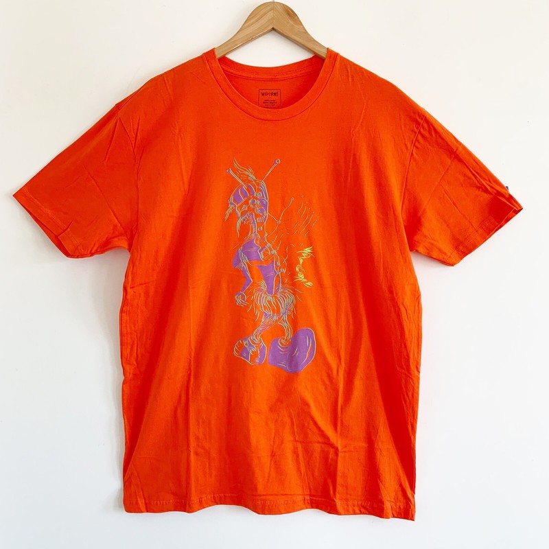 Welcome Skateboards Trippy Bot Orange Tee Shirt XL