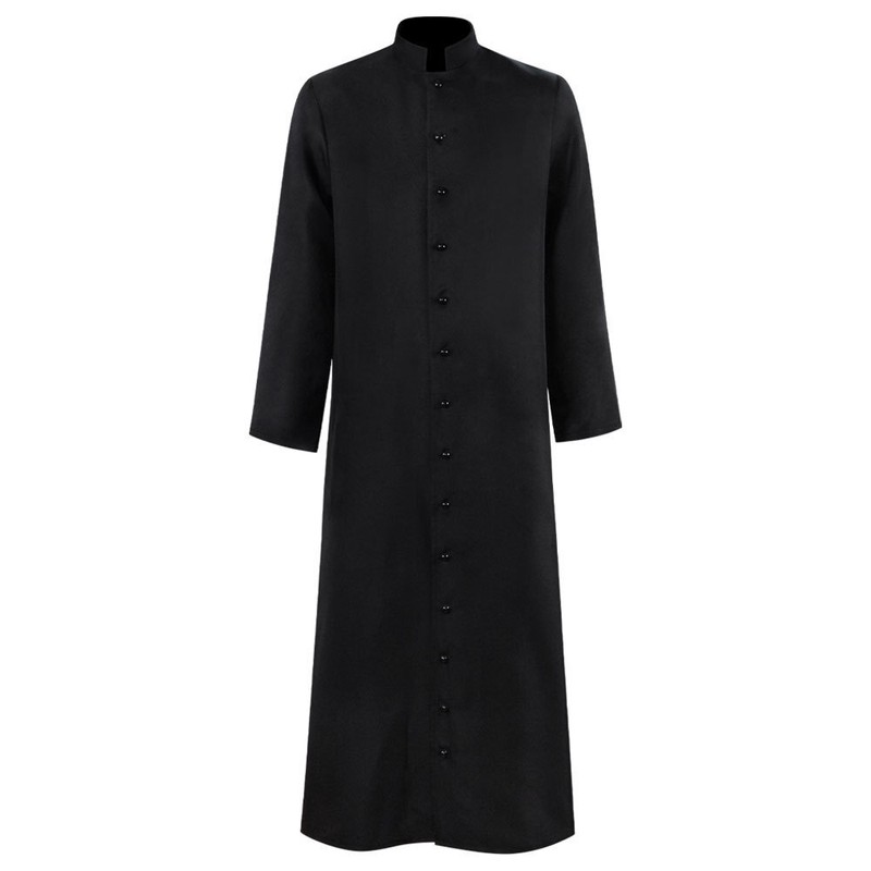 Roman Mens Cassock Orthodox Clergy Robe Single Breasted Priest Vestments Retro
