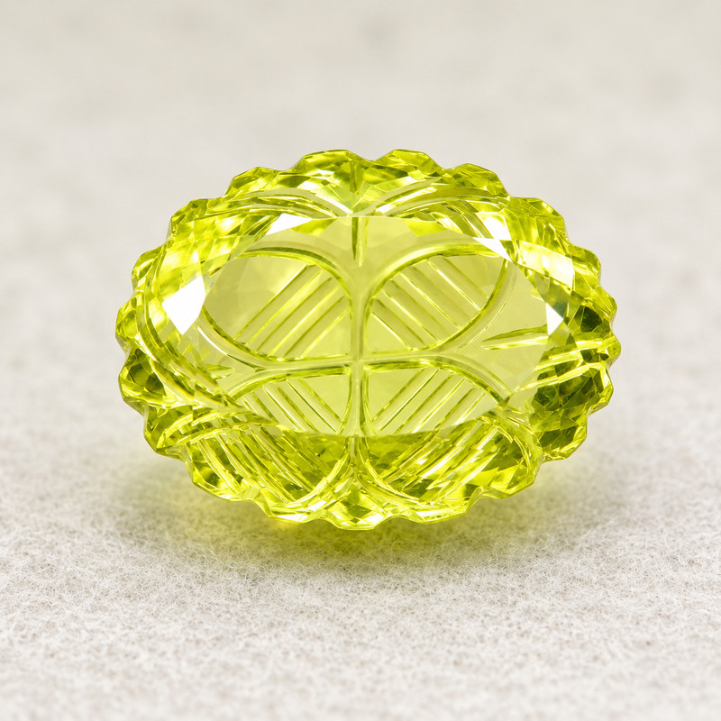 Natural Yellow Lemon Quartz Flower Shape Oval Cut Loose Gemstone 27.70Ct gallery