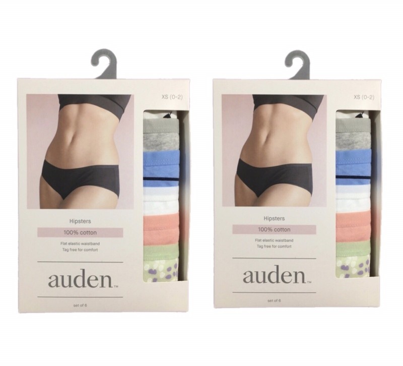 2 Packs Auden Womens Hipster Panties 6 Count Tag Free – Size XS(0-2)