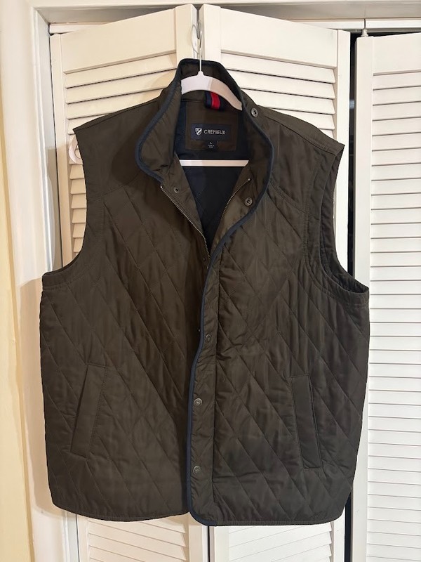 Daniel Cremieux Mens Quilted Vest XL Brown Full Zip Puffer Insulated Outerwear L