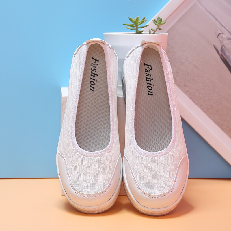 Women Walking Shoes Slip On Comfort Sneakers Casual Jogging Wedge Comfort Loafer gallery