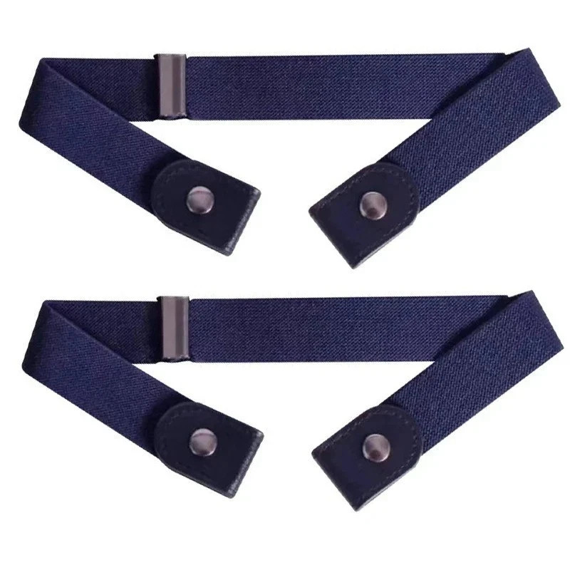 2 Pack No Buckle Elastic Belt Invisible Loop Belt for Jeans Pants gallery