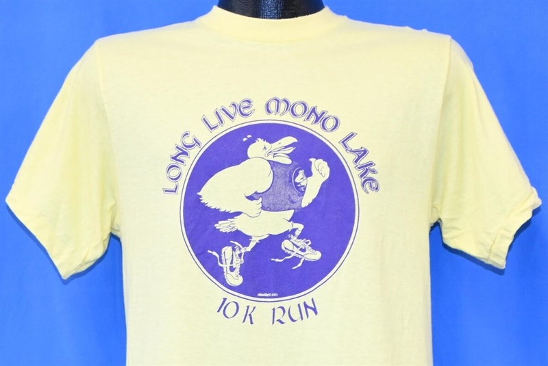 vtg 80s LONG LIVE MONO LAKE CA 10K RUN SWOOSH SEAGULL 1983 RACE t-shirt MEDIUM M