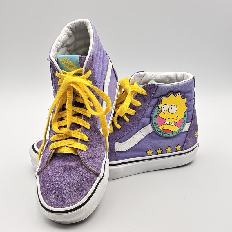 VANS Sk8-Hi x The Simpsons Lisa for President Purple Sneakers Women’s Size 7.5