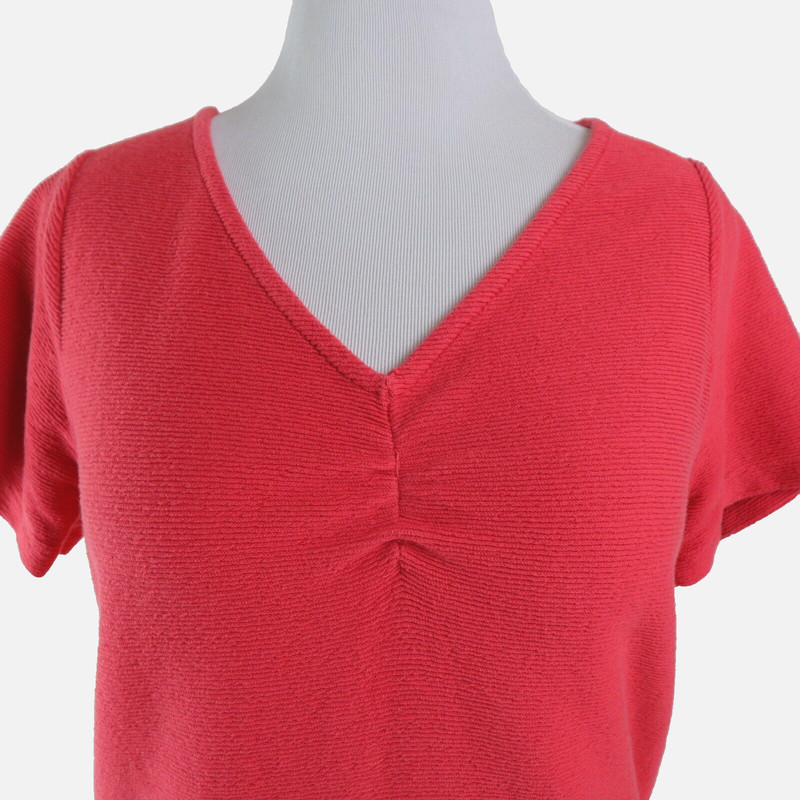 Madewell Size L Ottoman Jacquard Ruched-Front Top Orange gallery