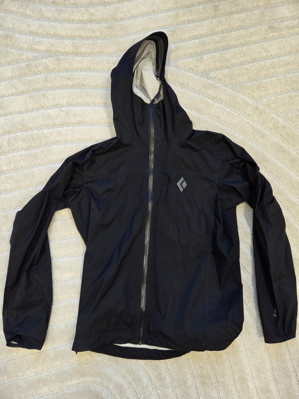 Black Diamond Fineline Stretch Rain Wind Shell Jacket Black MEDIUM