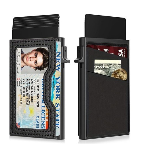 Mens Wallet Card Holder Slim Minimalist Wallet for Men Pop Up RFID Blocking gallery