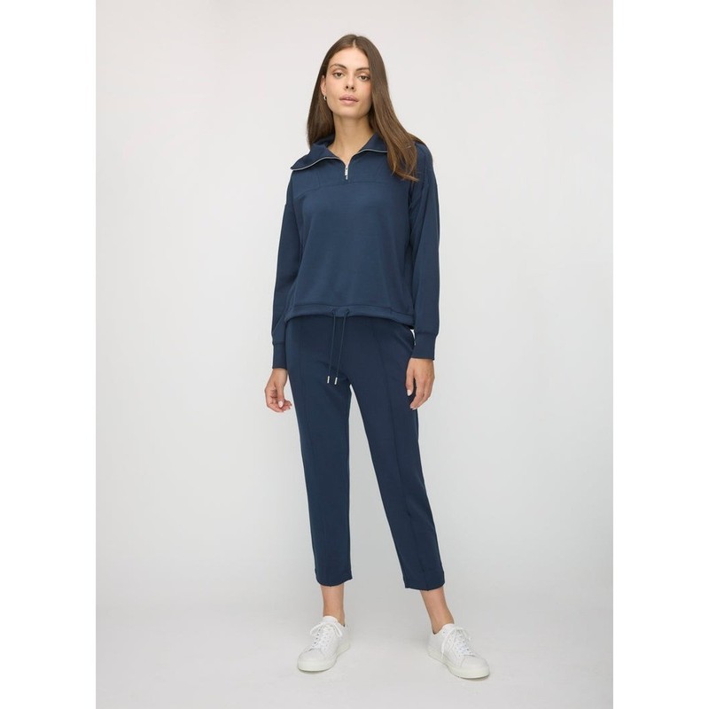 Kit and Ace Navy Blue High Rise Pintuck Cropped Trousers Pants Women’s Size 10
