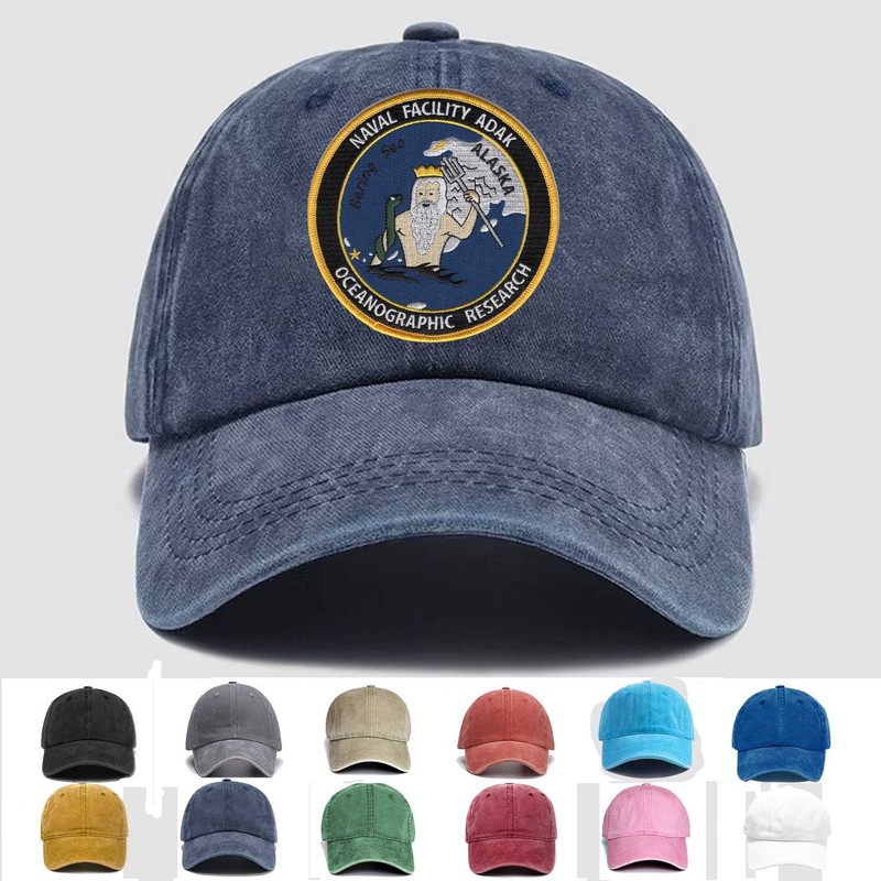 Custom Embroidered Hat Naval Facility Adak Alaska – Oceanographic Research, Gift