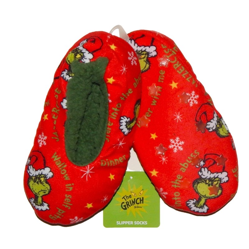 The GRINCH Fuzzy Babba Kids Holiday Slipper S/M (Size 8-10) or M/L (Size 10-13)