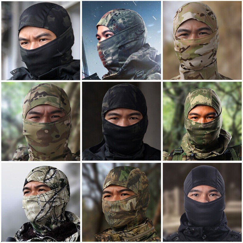 UV Protection Camo Balaclava Tactical Face Mask Ski Sun Hood Mask Hat Men Women gallery
