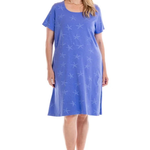 Fresh Produce 3x peri blue starfish $75 Sadie jersey cotton dress nwt new 3x