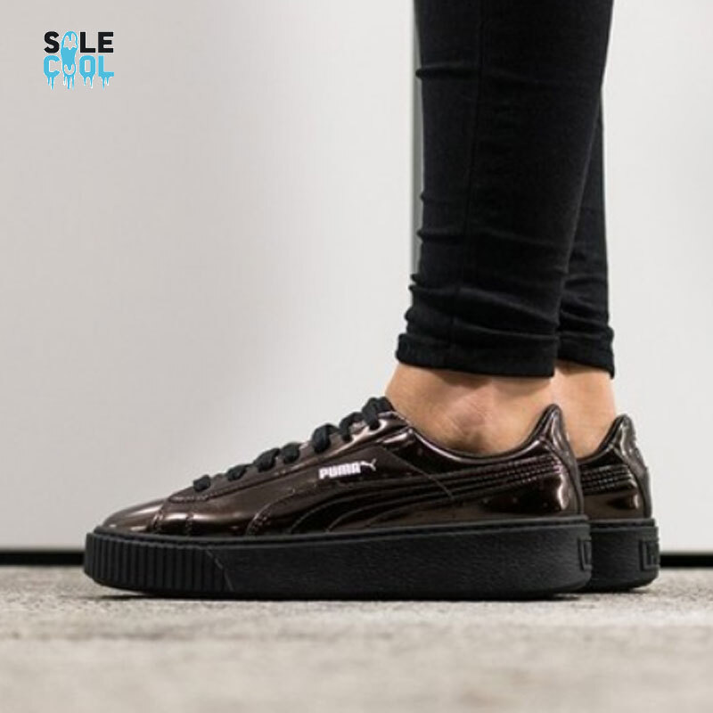 PUMA Basket Platform Metallic Sneaker Damen Freizeit Schuhe 362339-03