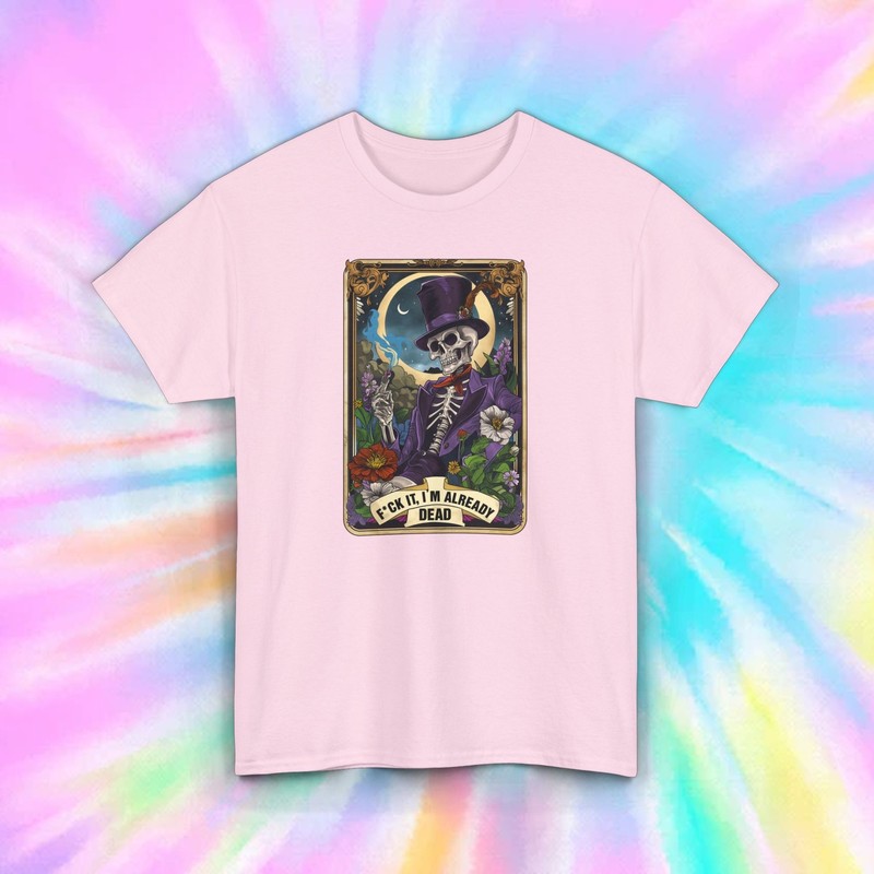 Edgy Tarot Skeleton T-Shirt | Dark Humor Graphic | Gothic Novelty Shirt S-5XL