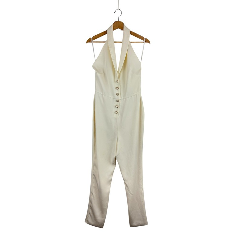 NWT Lovers + Friends Metropolis Jumpsuit M Ivory Halter