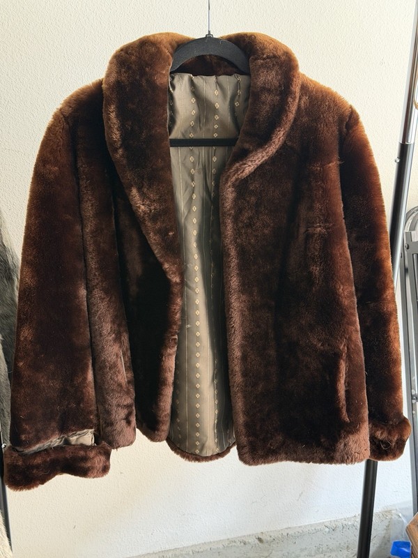 Vintage Brown Sheared Beaver Fur Coat Women’s Size M Luxury Soft Jacket