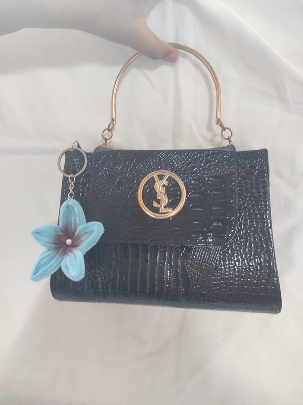 : ​Handcrafted Velvet Blue Star Keychain - Artisan Floral Bag Charm - Limit gallery