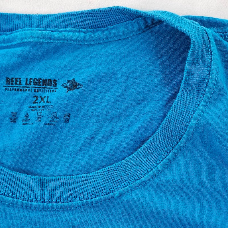 Reel Legends Florida Fish Blue Short Sleeve Cotton T-Shirt Men's 2XL gallery