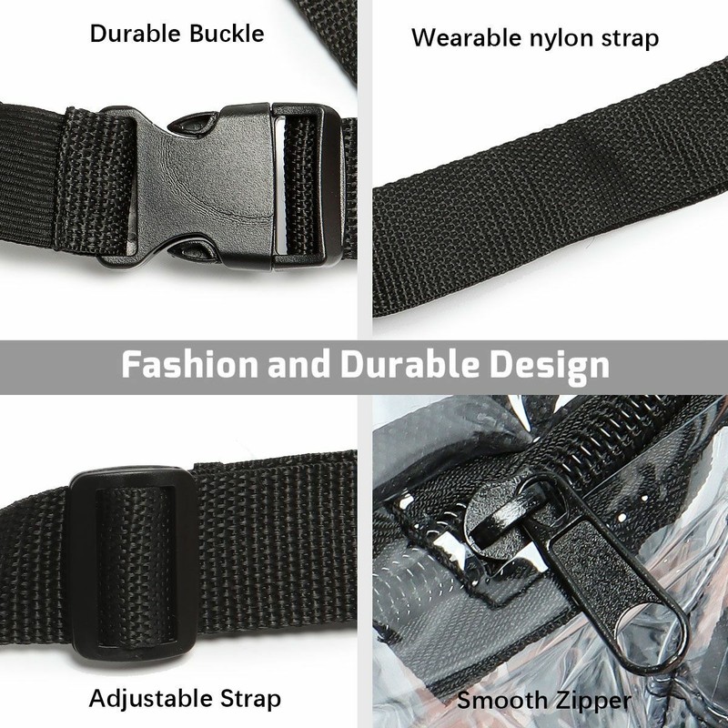 Clear Fanny Pack Men Women Waist Pouch Belt Bag Crossbody Gym Stadium Security gallery