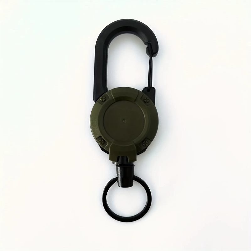 1/2/4Pcs Retractable Heavy Duty Reel Carabiner Keychain Badge Holder Steel Wire